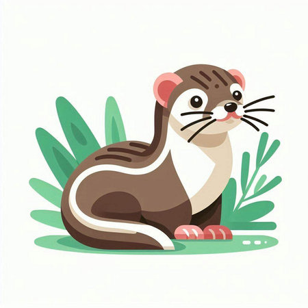 Cute otter. Vector illustration in cartoon style on white background.のイラスト素材