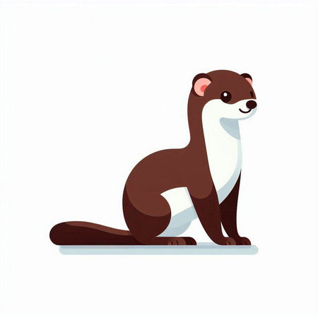 Cute ferret isolated on a white background. Vector illustration.のイラスト素材