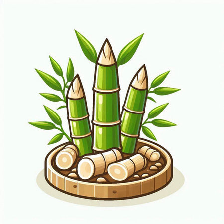 Bamboo icon isolated on white background. Bamboo vector illustration.のイラスト素材