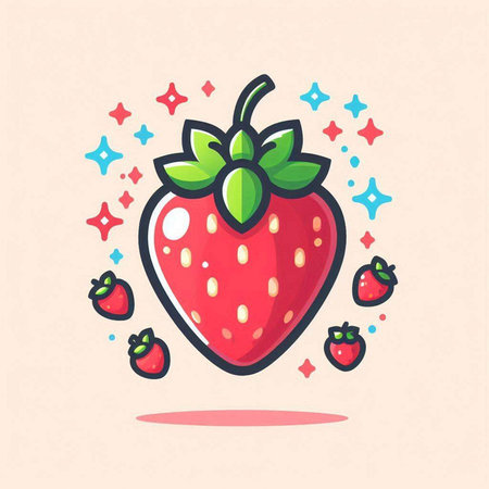 Strawberry fruit icon. Vector illustration of a strawberry fruit icon.のイラスト素材