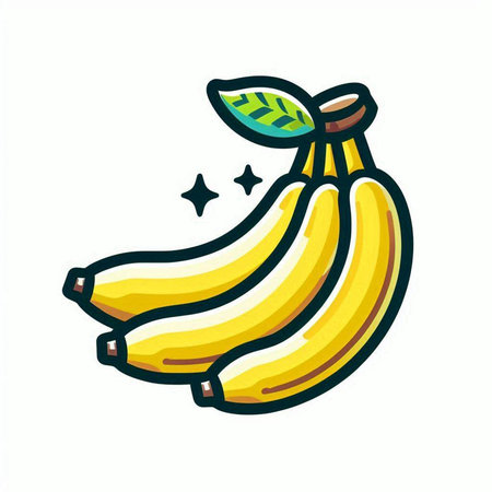 Banana fruit vector icon. Cartoon illustration of banana fruit vector icon for web designのイラスト素材