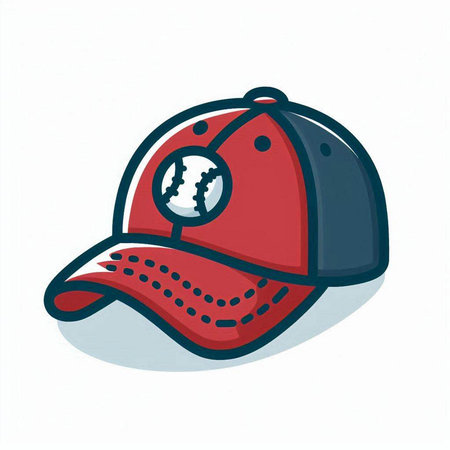 Baseball cap isolated on white background. Vector illustration in cartoon style.のイラスト素材