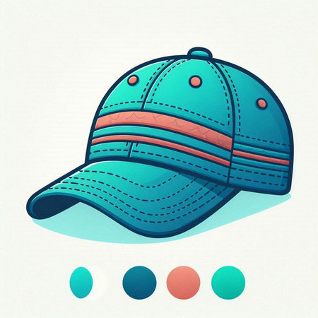 Baseball cap with visor. Retro style. Vector illustration.のイラスト素材