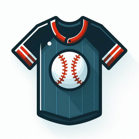 Baseball jersey isolated on white background. Vector illustration in retro style.のイラスト素材