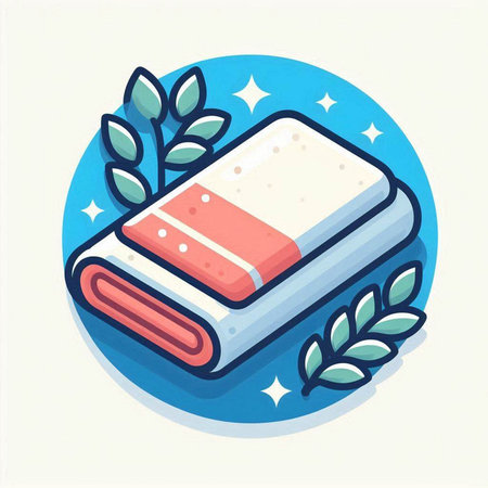 Towel icon in flat style. Towel for bathroom and spa. Vector illustrationのイラスト素材