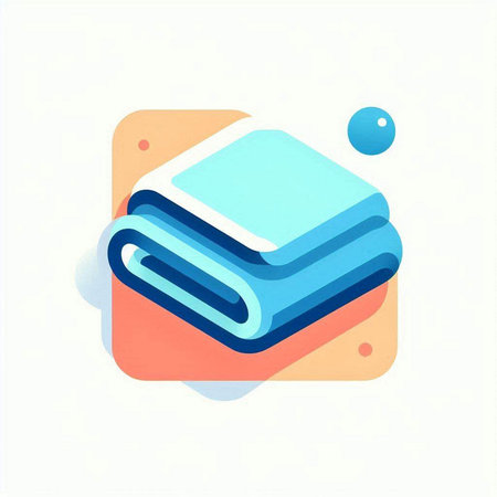 Towel icon. Cleaning service logo. Vector illustration.のイラスト素材
