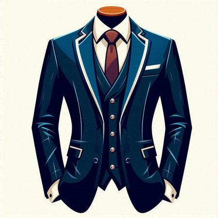 Men's suit on a mannequin in retro style. Vector illustrationのイラスト素材