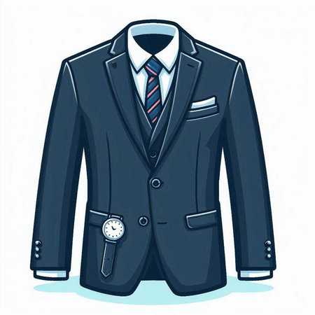 Men's suit on a white background. Vector illustration in sketch style.のイラスト素材