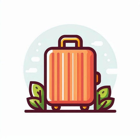 Suitcase icon. Vector illustration. Isolated on white background.のイラスト素材