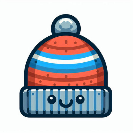 Winter hat. Vector illustration. Isolated on a white background.のイラスト素材