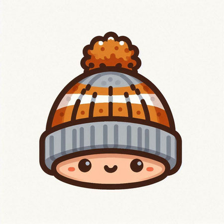 Cute cartoon winter hat. Vector illustration in a flat style.のイラスト素材