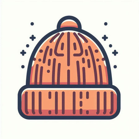 Winter hat icon. Vector illustration in trendy flat style isolated on white background.のイラスト素材