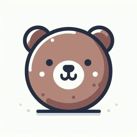 Cute brown bear isolated on a white background. Vector illustration.のイラスト素材