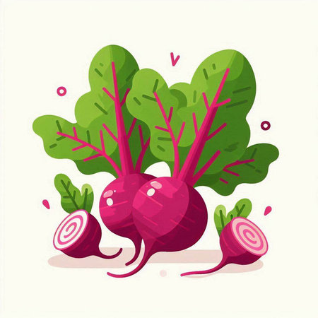 Beetroot vector illustration isolated on white background. Vegetable flat style.のイラスト素材