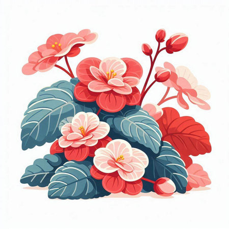 Flowering violets. Vector illustration in cartoon style.のイラスト素材