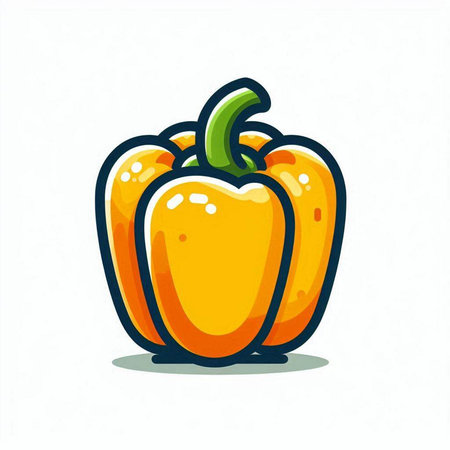 Pepper isolated on white background. Vector illustration. Eps 10.のイラスト素材