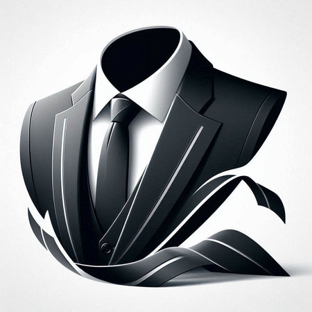 Businessman in black suit and tie. Vector illustration. Eps 10.のイラスト素材