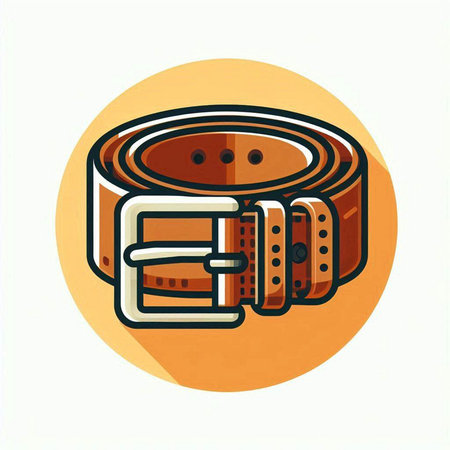 Men's leather belt icon in flat design style. Vector illustration.のイラスト素材