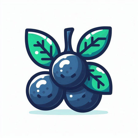 Illustration of grapes with leaves on white background. Vector illustration.のイラスト素材