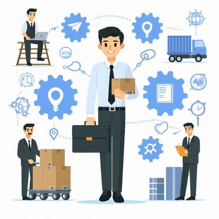 Vector illustration of a man with a box in his hands, a man with a briefcase, a man with a package, a man with a box, a man with a briefcase, a man with a box, a man with a package, a man with a box, a man with a package, a man with a box, a man with a package, a man with a package, a man with a box, a man with a package, a man with a package, a man with a package, a man with a package, a man with a package, a man with a package, a man withのイラスト素材