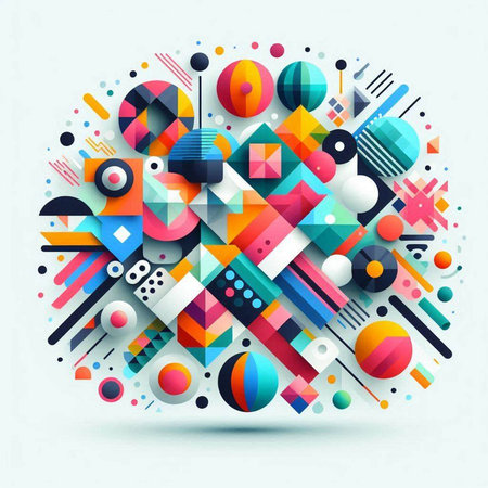 Abstract colorful background with geometric elements. Vector illustration. Eps 10.のイラスト素材