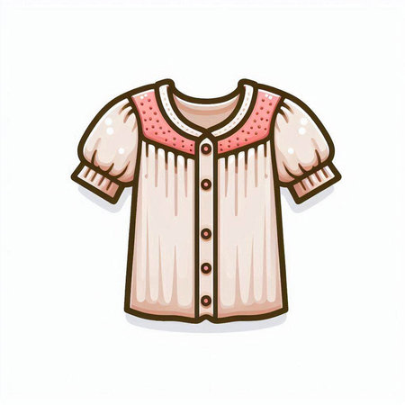 Vector illustration of a girl's blouse on a white background.のイラスト素材
