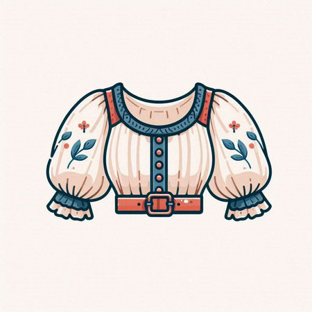 Cute embroidery hand drawn vector illustration. Embroidery style.のイラスト素材