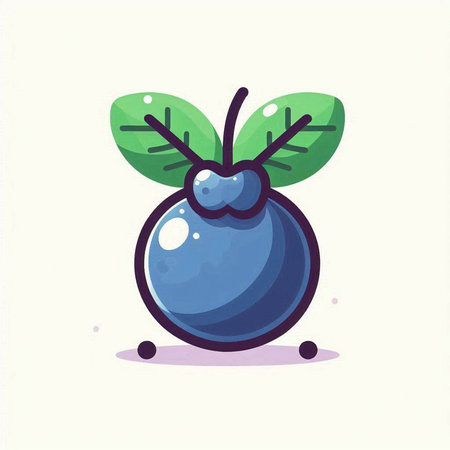 Vector illustration of blueberry. Isolated on a white background.のイラスト素材