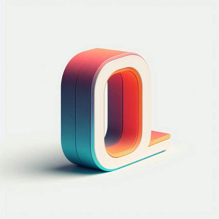 3d Letter Q. Colorful font. 3D rendered font.のイラスト素材