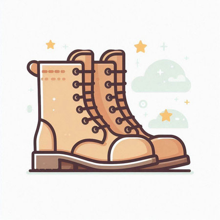 Hiking boots icon. Outline illustration of hiking boots vector icon for web designのイラスト素材