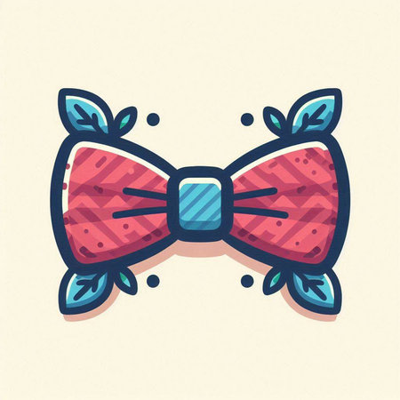 Cute hand drawn bow tie. Vector illustration in cartoon style.のイラスト素材