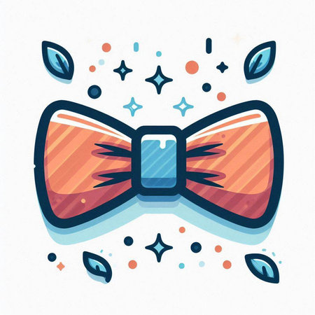 Vector illustration of a bow tie in cartoon style on a white background.のイラスト素材