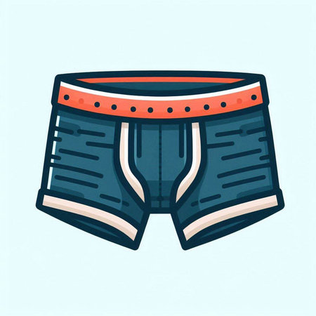 Men's denim shorts. Vector illustration in doodle style.のイラスト素材