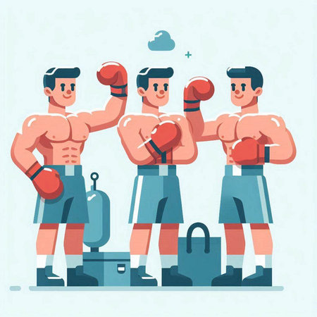 Boxing concept. Cartoon illustration of boxing vector concept for web designのイラスト素材