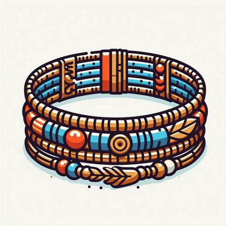 Hand drawn boho bracelets. Boho style. Vector illustrationのイラスト素材