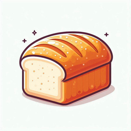 Illustration of bread. Vector illustration of a loaf of bread.のイラスト素材