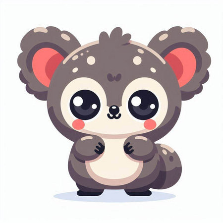 Cute kawaii koala with big eyes. Vector illustration.のイラスト素材