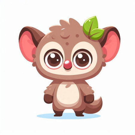 Cute cartoon kawaii little baby elephant. Vector illustration.のイラスト素材