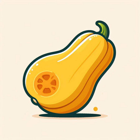 Pumpkin vector illustration. Vector illustration of a yellow pumpkin.のイラスト素材