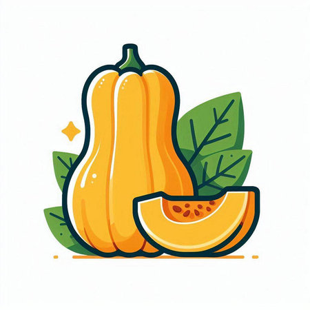 Pumpkin. Hand drawn vector illustration in cartoon style. Isolated on white background.のイラスト素材