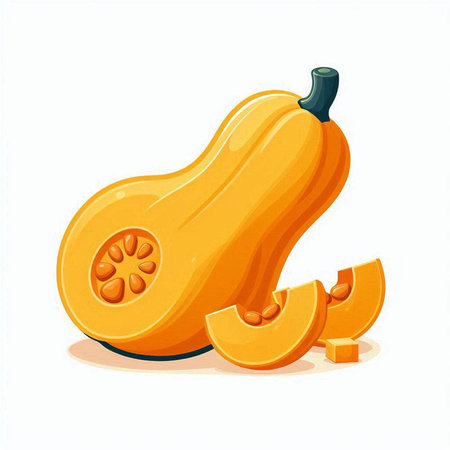 Pumpkin isolated on a white background. Vector illustration in cartoon style.のイラスト素材