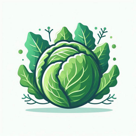 Cabbage vector illustration on white background. Cabbage icon. Cabbage icon. Cabbage icon. Cabbage iconのイラスト素材