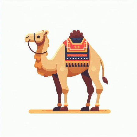 Camel. Vector illustration in cartoon style on a white background.のイラスト素材