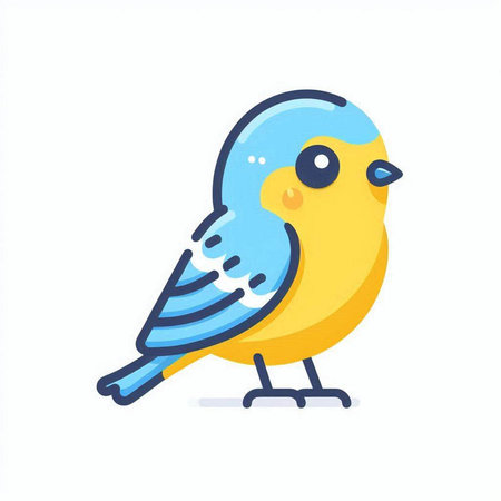 Cute bird. Vector illustration. Isolated on white background.のイラスト素材