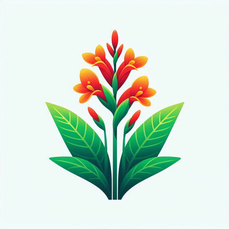 Flower icon, vector illustration. Flat design style with orange color.のイラスト素材