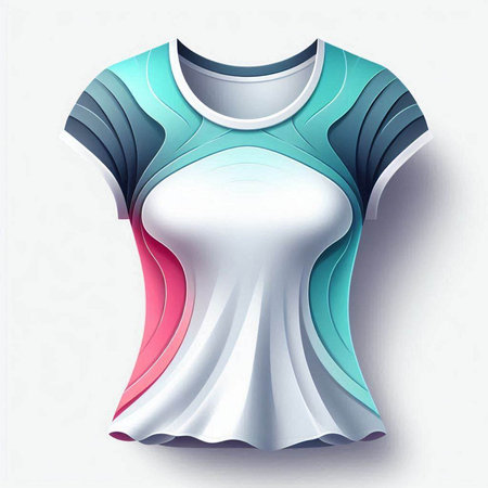 T-shirt design template. 3d vector illustration. Mockup.のイラスト素材