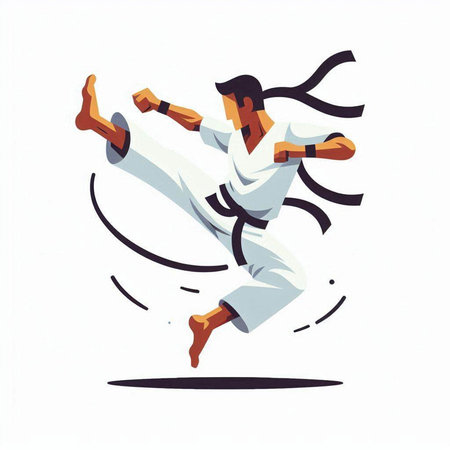 Martial arts, karate, taekwondo vector illustrationのイラスト素材
