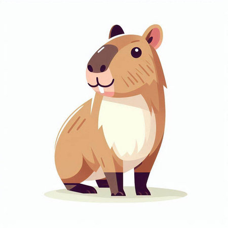 Cute cartoon hamster. Vector illustration isolated on white background.のイラスト素材