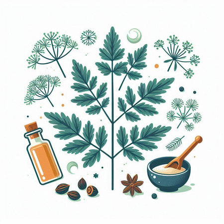 Herbs and spices. Herbs and spices. Vector illustration.のイラスト素材