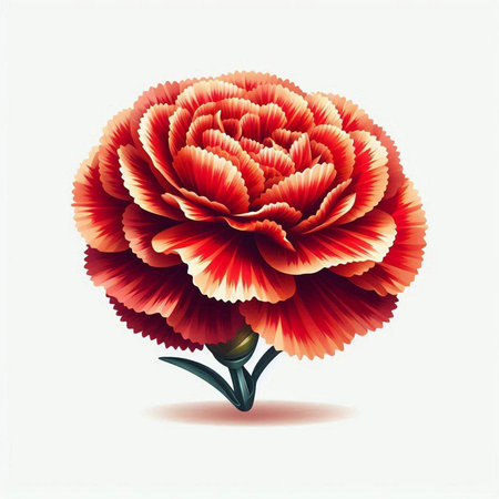 Carnation flower isolated on white background. Vector Illustration.のイラスト素材